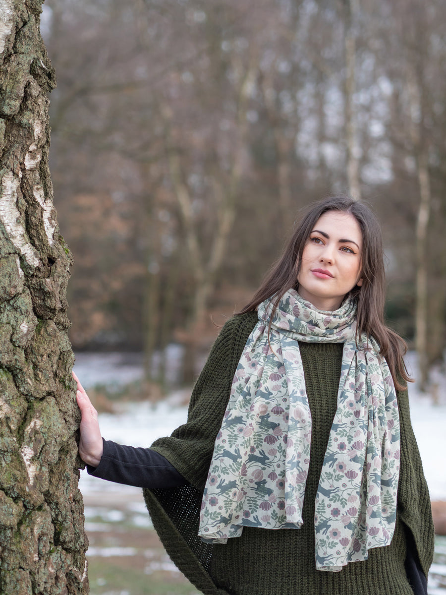 Get Wild Navy Blue Leopard Print Satin Scarf