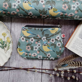 Blue Tit print Small Oilcloth Purse by Susie Faulks