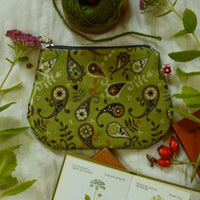 Paisley Green oilcloth purse by Susie Faulks