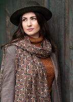 Bloom Brown cotton scarf by Susie Faulks