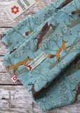 Fox & Deer Blue cotton scarf by Susie Faulks
