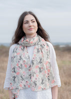 Wild Hare Pink cotton scarf by Susie Faulks