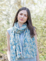 Swifts design 100% cotton scarf by Susie Faulks