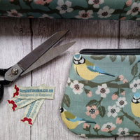 Blue Tit print Small Oilcloth Purse by Susie Faulks