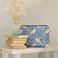 Song Thrush oilcloth washbag by Susie Faulks