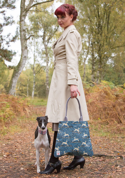 Whippet Oilcloth Tote Bag