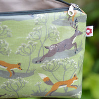 Fox & Deer Green Oilcloth Washbag