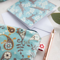 Paisley Blue Oilcloth Zipped Pouch