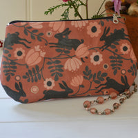 Wild Hare in Pink Oilcloth Purse