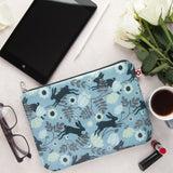 Wild Hare Blue Oilcloth Zipped Pouch