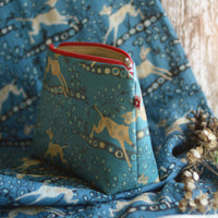 Small Washbag & Scarf Bundle - Whippet Blue or Green